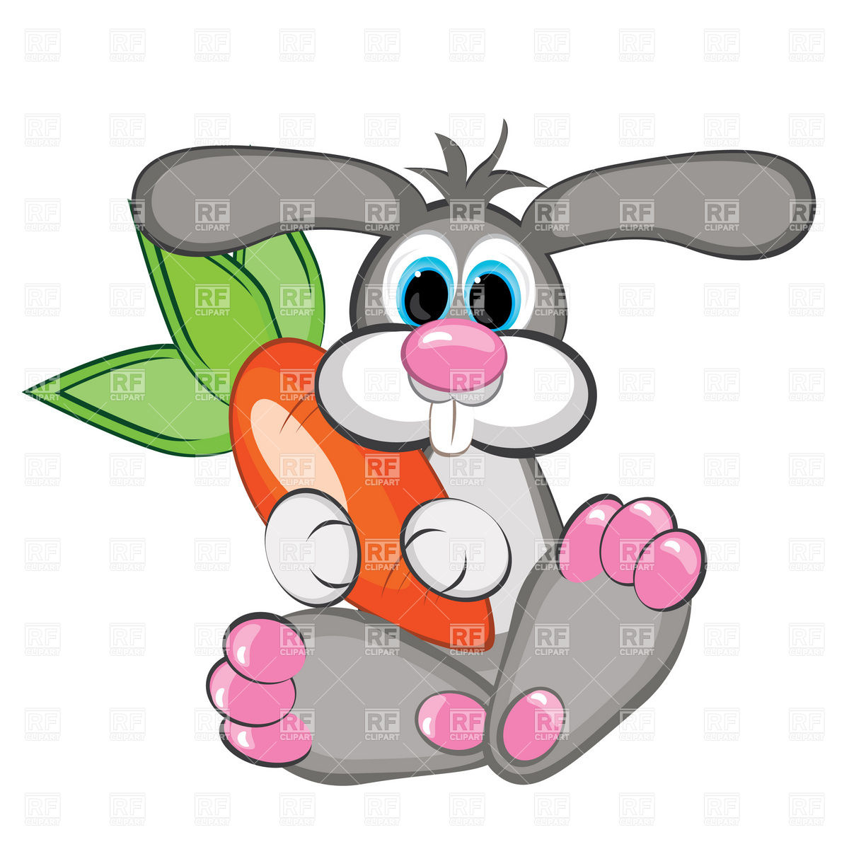 1200x1200 Rabbit With A Giant Carrot Royalty Free Vector Clip Art Image
