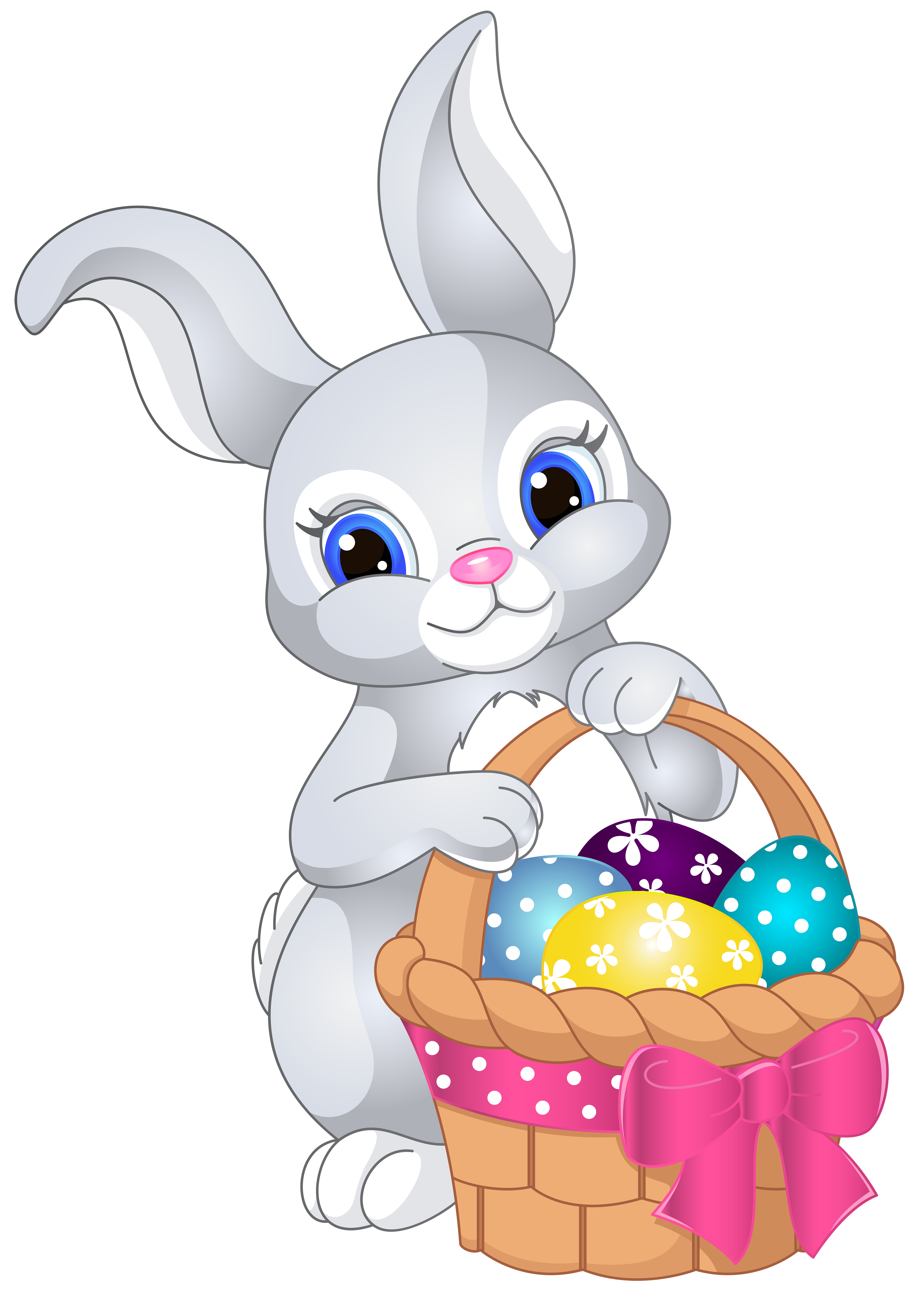 5000x7000 Easter Bunny With Eggs Clipart Merry Christmas And Happy New