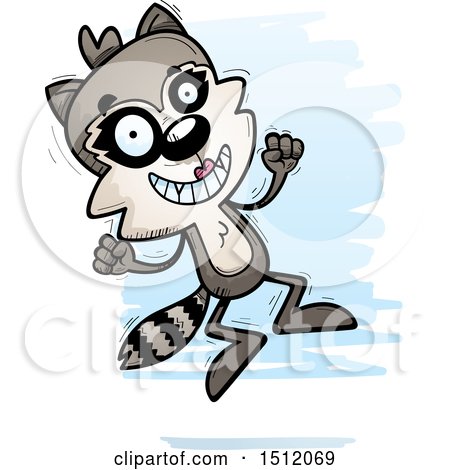 450x470 Clipart Of A Jumping Female Raccoon