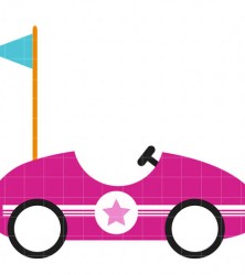 222x250 Pink Race Car Clipart