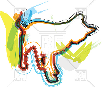 400x341 Cat Outline On Astract Background