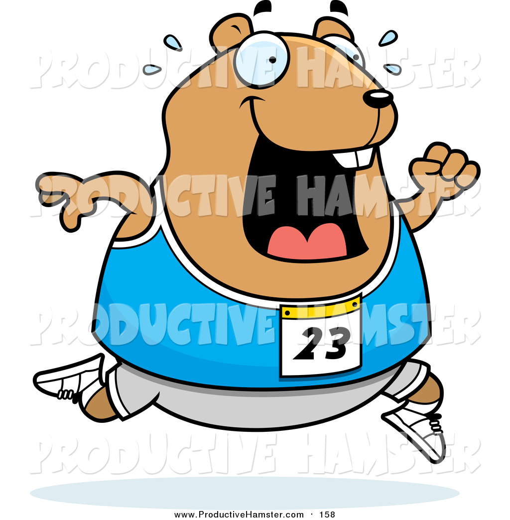 1024x1044 Clip Art Of A Sweaty Chubby Hamster Running A Track And Field Race