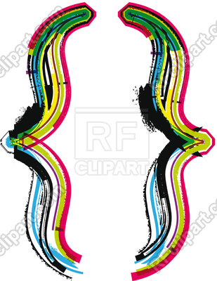 309x400 Colorful Grunge Font Parenthesis Symbol Royalty Free Vector Clip