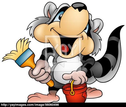 512x436 Raccoon Painter Vector