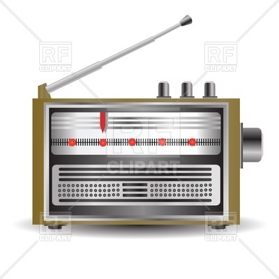 400x400 Retro Radio Set Royalty Free Vector Clip Art Image