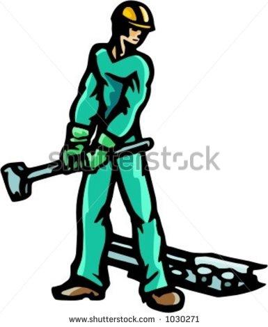 385x470 Railroad Workers Clipart