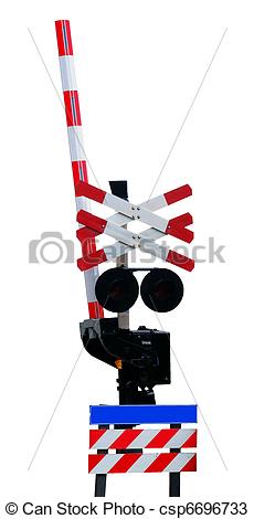 230x470 Open Railroad Crossing, Isolated Against Background Stock Photos