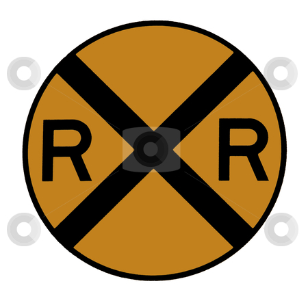 450x443 Railroad Crossing Sign Stock Photo