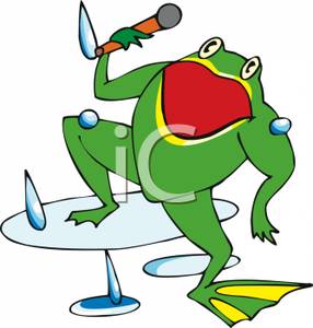 286x300 Clip Art Image A Frog Singing In The Rain