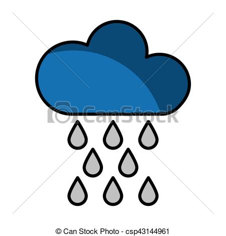450x470 Cloud With Rain Drops Climate Sign Isolated Icon Vector Clip