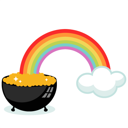 432x432 Pot Of Gold With Rainbow Svg Cutting Files For Scrapbooking Cute