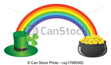 450x266 Vector Rainbow, Hat, Pot With Gold Clip Art Vector