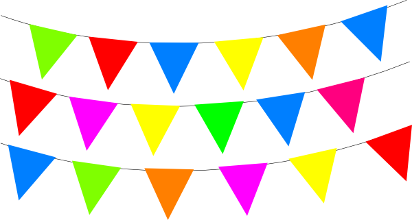600x321 Bright Rainbow Bunting Clip Art
