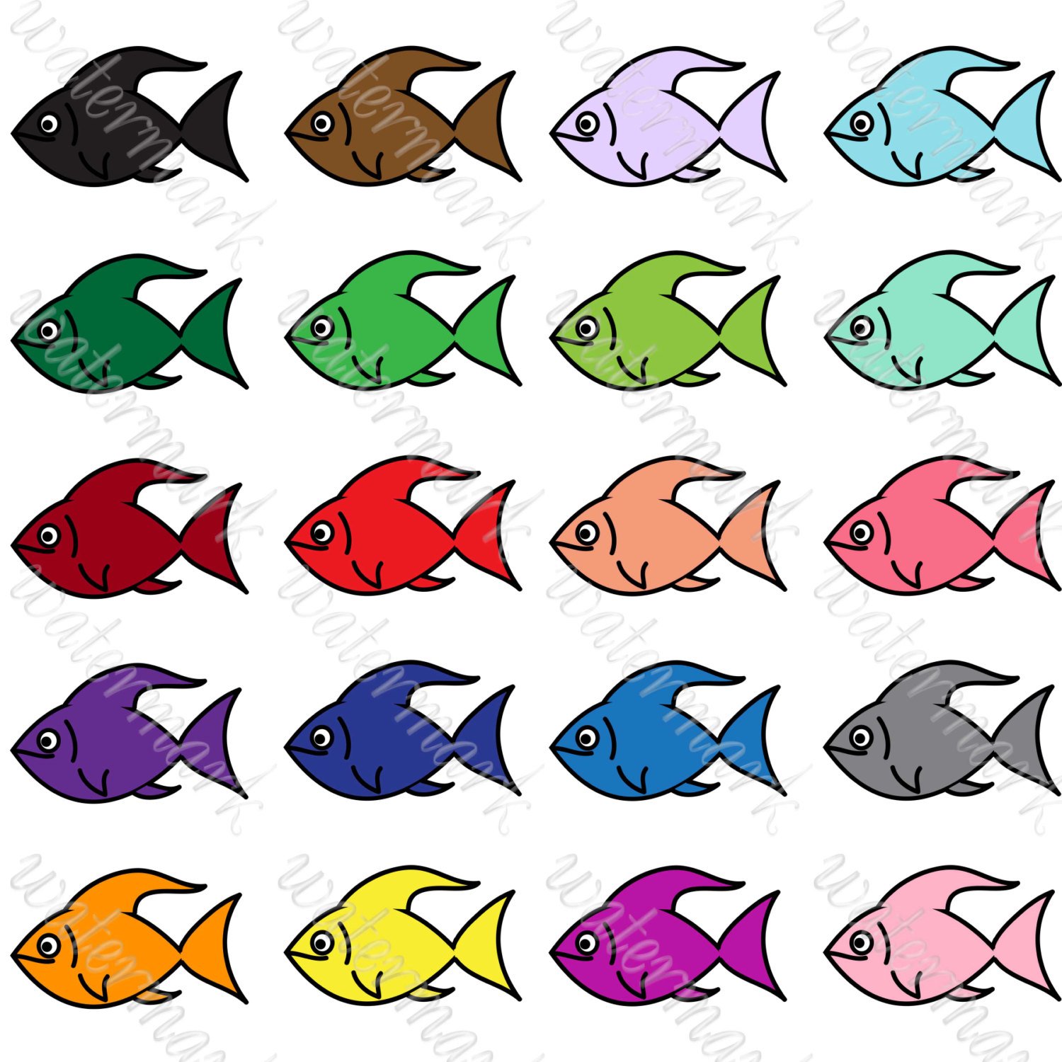 1500x1500 Fish Clipart Bright Fish Digital Clipart Fish Png Fish Clip Art