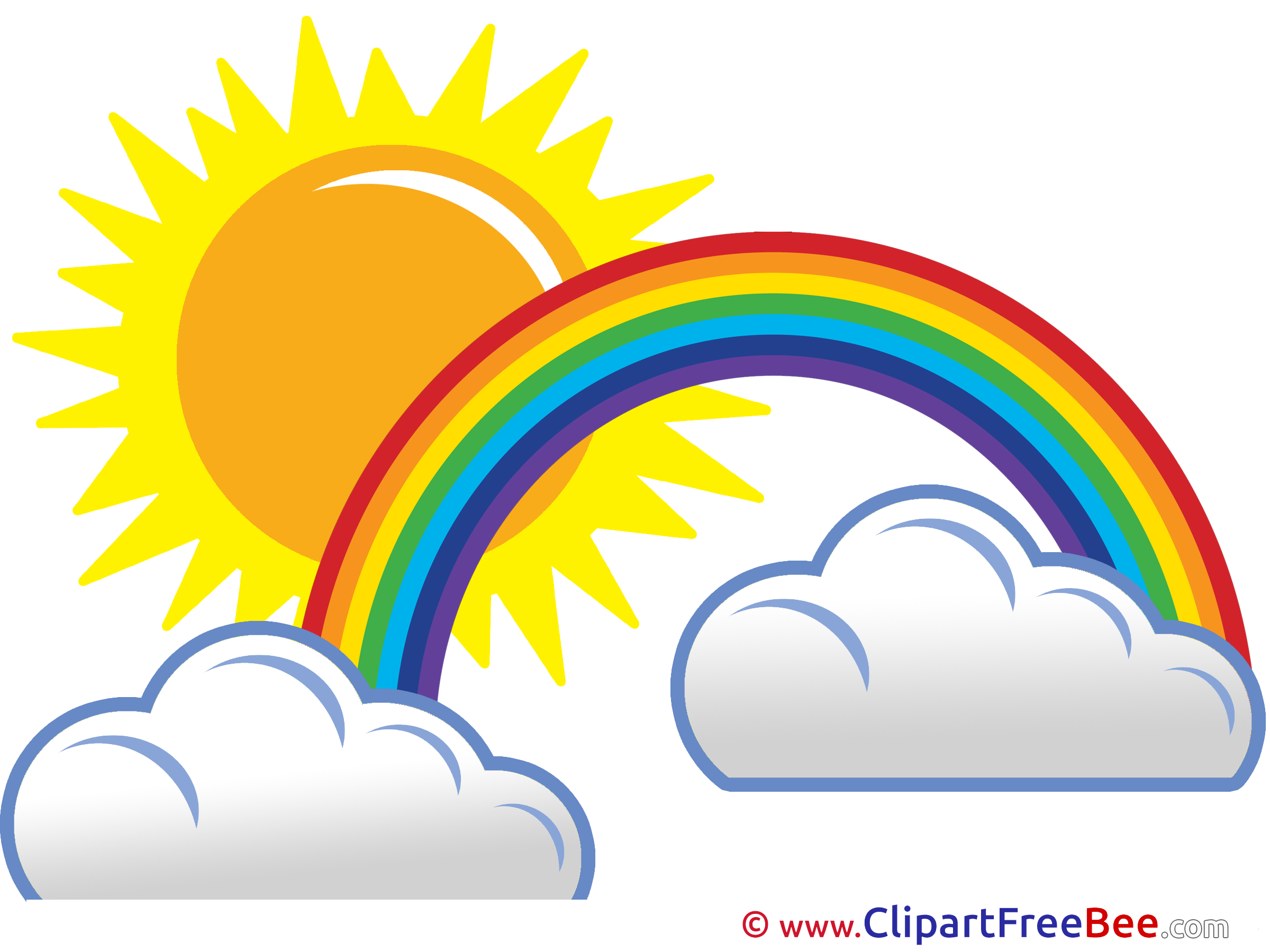 2400x1800 Sunny Day Rainbow Clouds Sun Pics Free Illustration