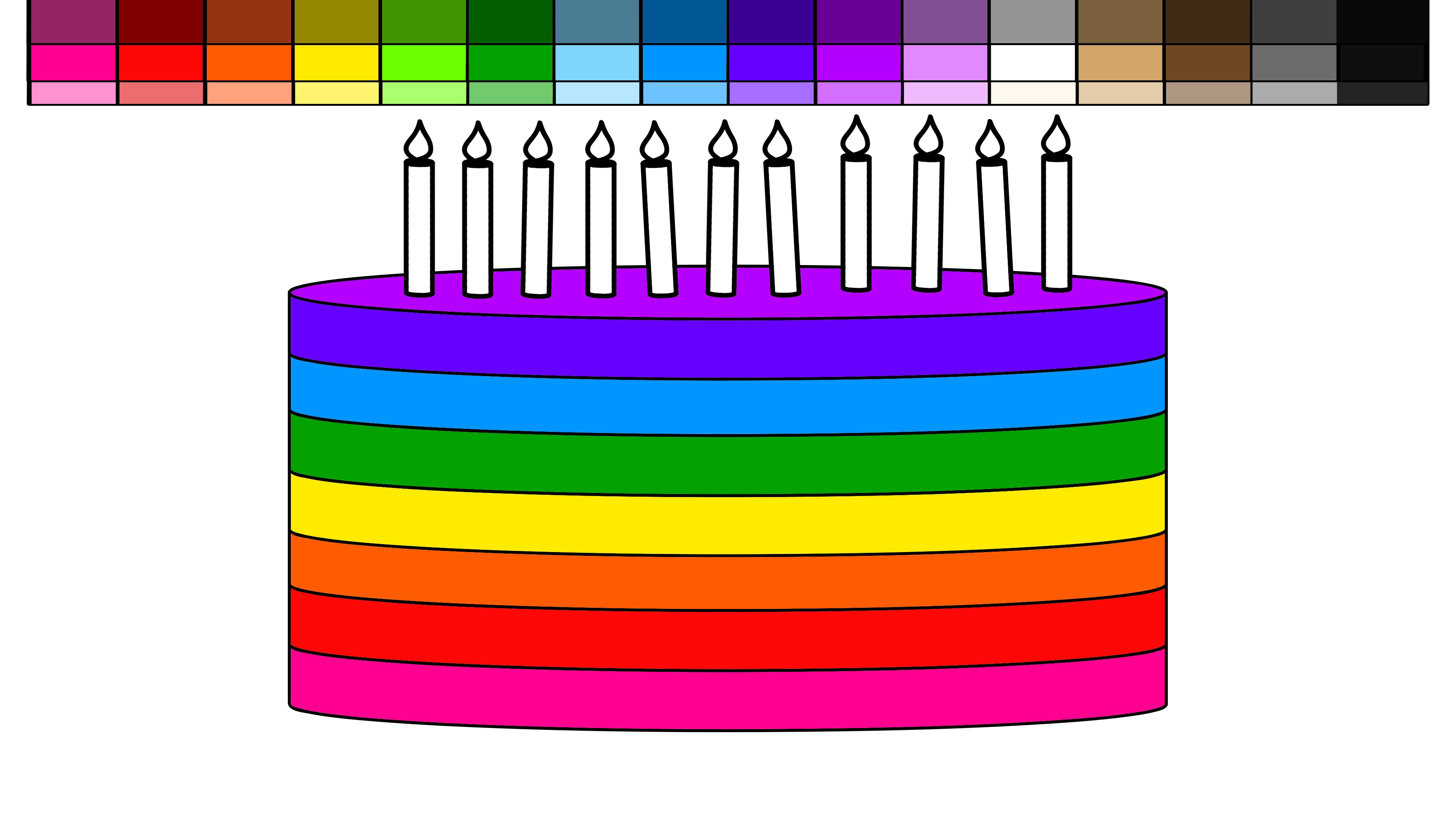 3840x2160 Learning Colors For Kids By Coloring This Rainbow Birthday Cake