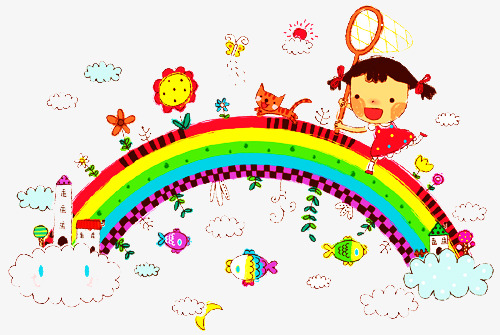 500x335 Children Painted Rainbow On, Fish, Rainbow, Sun Png Image