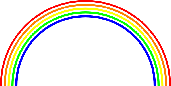 600x304 Rainbow Black And White Black And White Rainbow Clipart