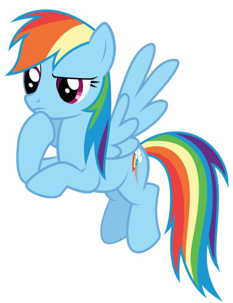 784x1018 Rainbow Dash Thinking By Cloudyskie