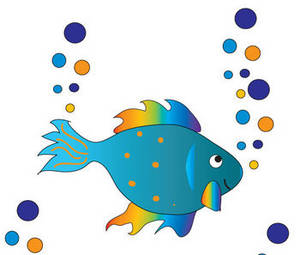 300x255 Free Clipart Picture Of A Colorful Fish With Rainbow Fins