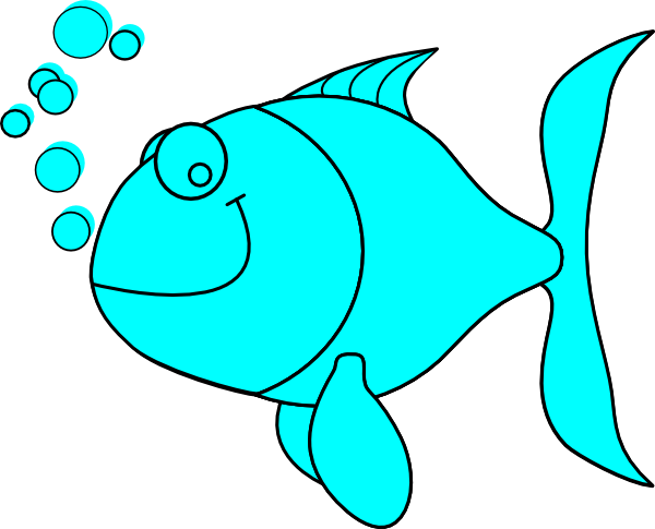 600x485 Blue Fish Clip Art