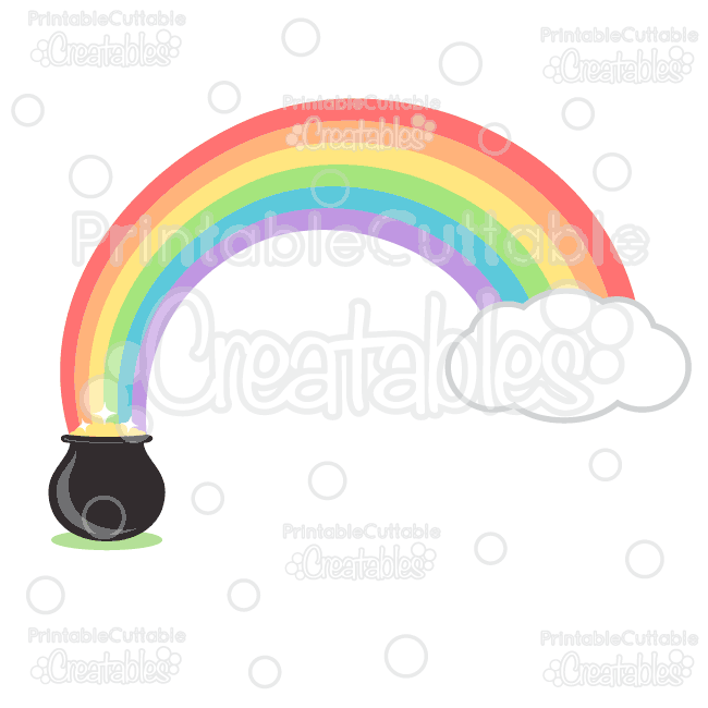 650x650 Pot Of Gold Rainbow Svg Cut File Amp Clipart Set For Silhouette