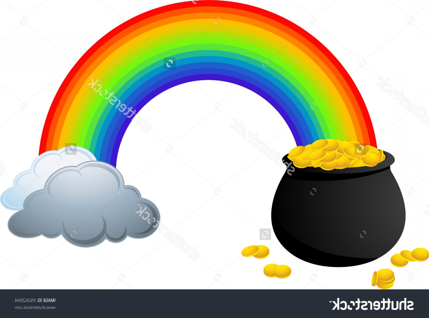 Rainbow With Pot Of Gold Clipart at GetDrawings | Free download