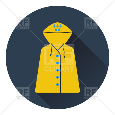 400x400 Flat Design Icon Of Raincoat Royalty Free Vector Clip Art Image
