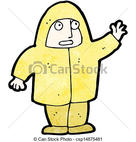 449x470 Cartoon Man In Raincoat Waving Vector