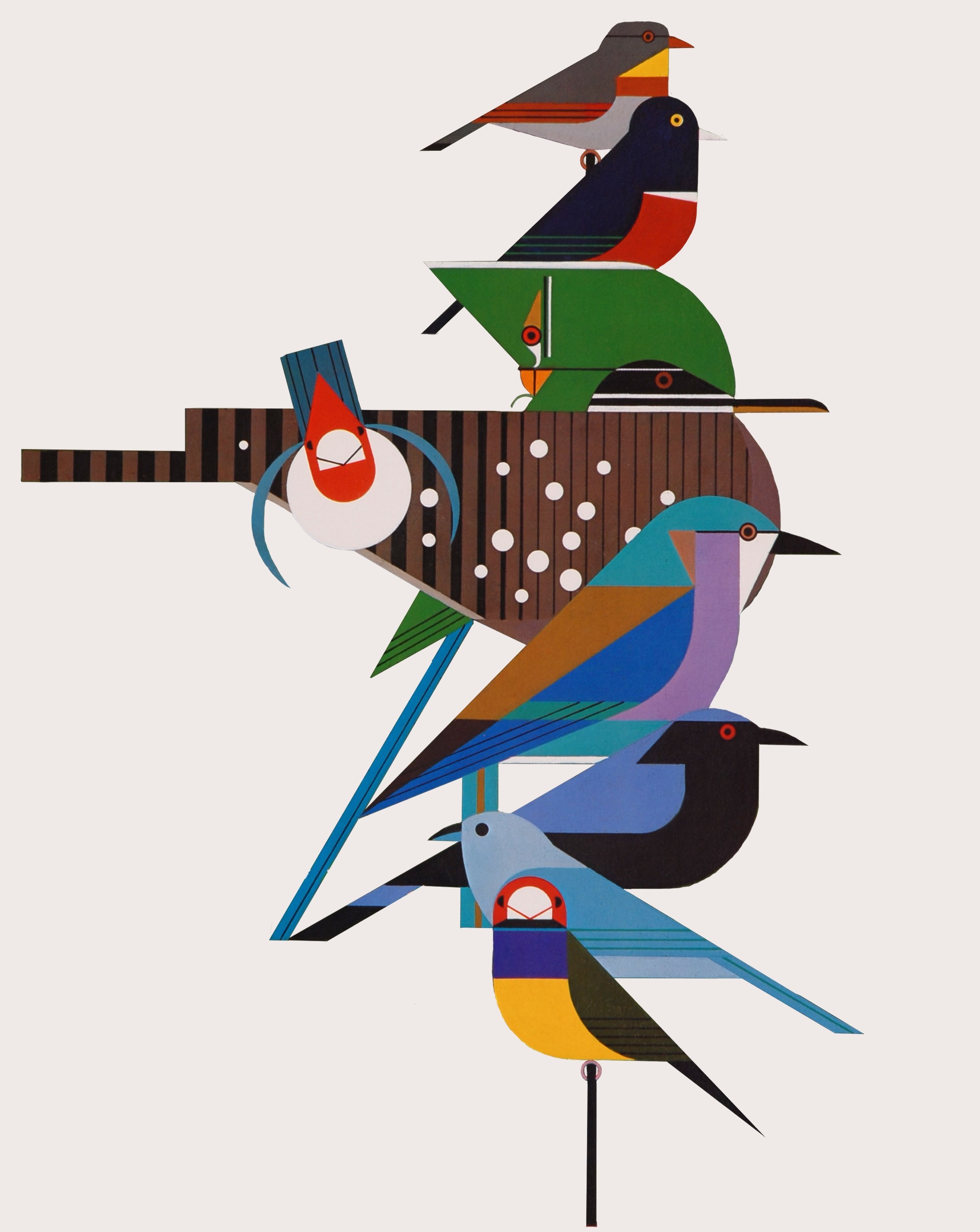 2625x3300 Charley Harper Store Rainforest Birds Lithograph