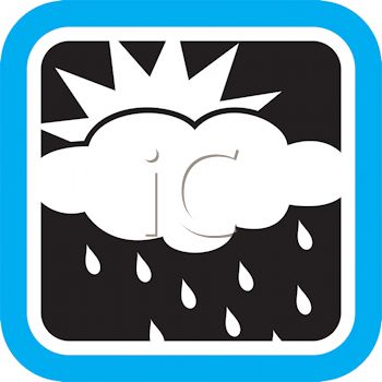 350x350 Weather Icon Showing The Sun On A Rainy Day