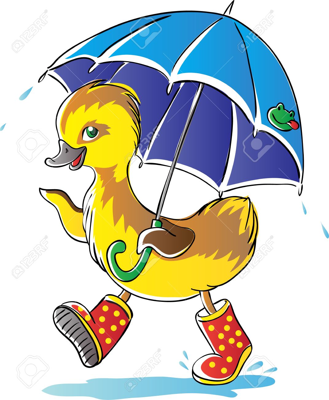 1071x1300 Duck With Umbrella Clipart