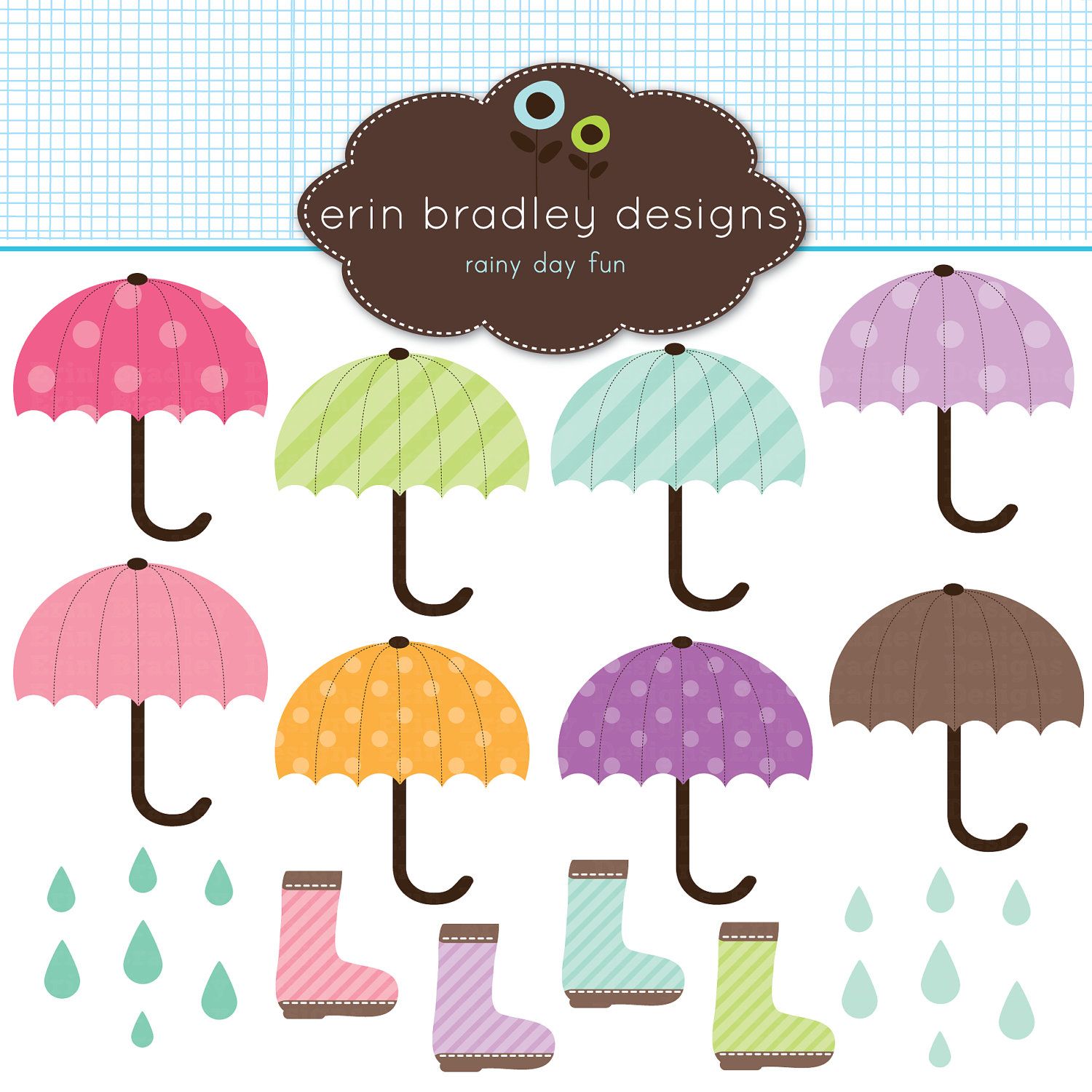 1500x1500 Umbrella Clipart Clip Art For Personal Amp Commercial Use Digital