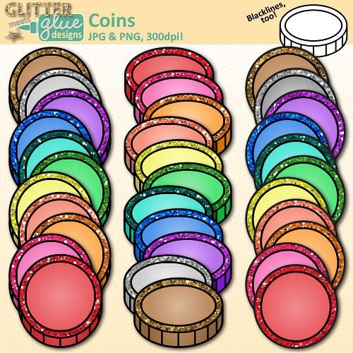 500x500 Coin Clip Art {Counting And Sorting Manipulatives For Math Center