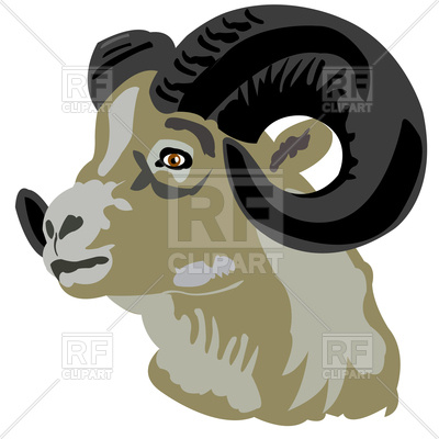 400x400 Portrait Of Mountain Ram Free Download Vector Clip Art Image