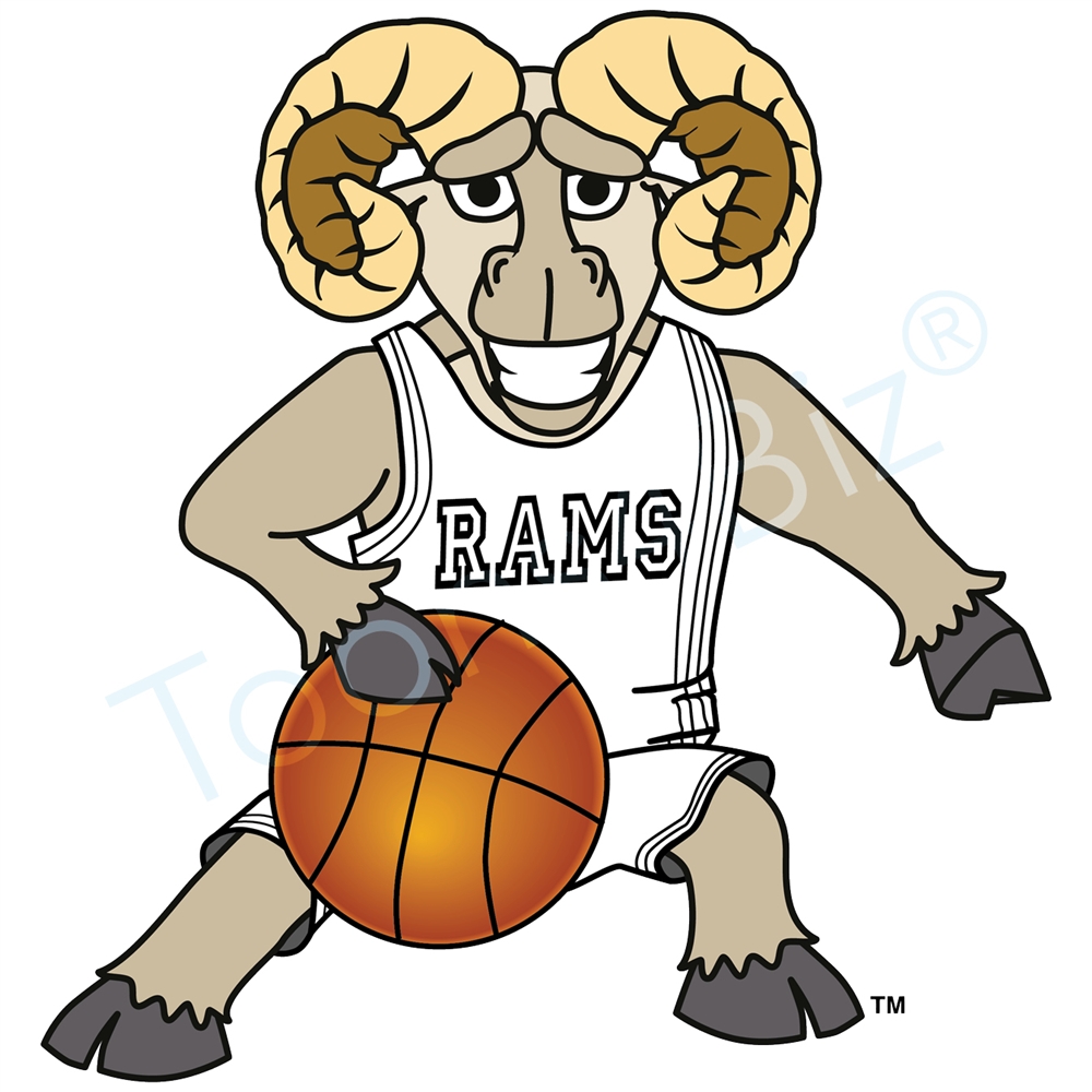 1000x1000 Ram Mascot Playing Basketball Clip Art Graphic