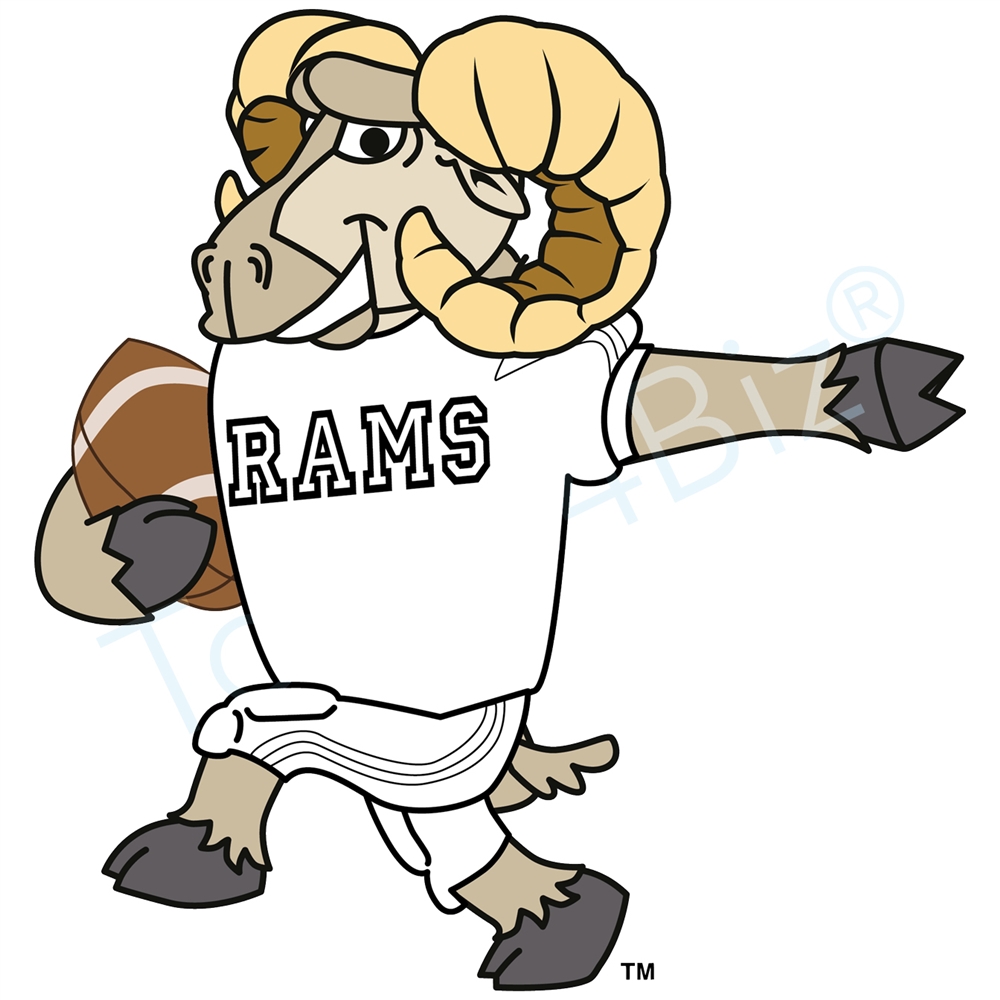 1000x1000 Ram Mascot Playing Football Clip Art Graphic