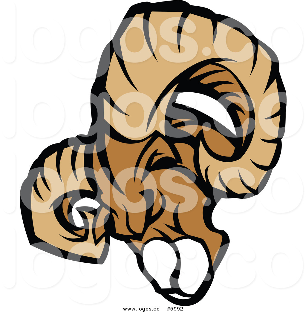 1024x1044 Royalty Free Vector Of A Logo Of A Ram Mascot Head Charging