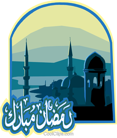 409x480 Ramadan Blessed Greeting Royalty Free Vector Clip Art Illustration