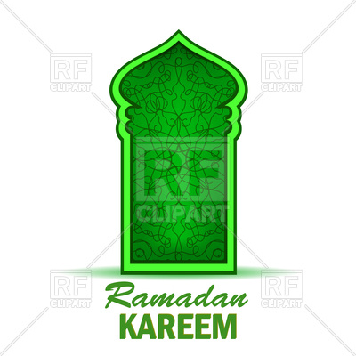 400x400 Ramadan Green Greeting Card On A White Background Royalty Free