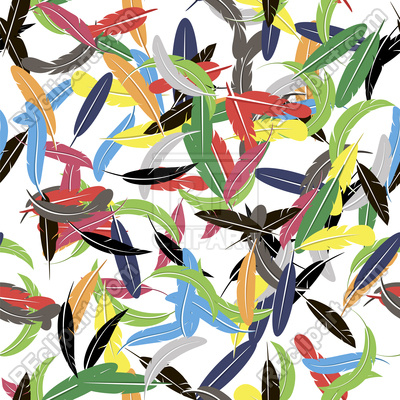 400x400 Colorful Random Feather Pattern Isolated On White Background