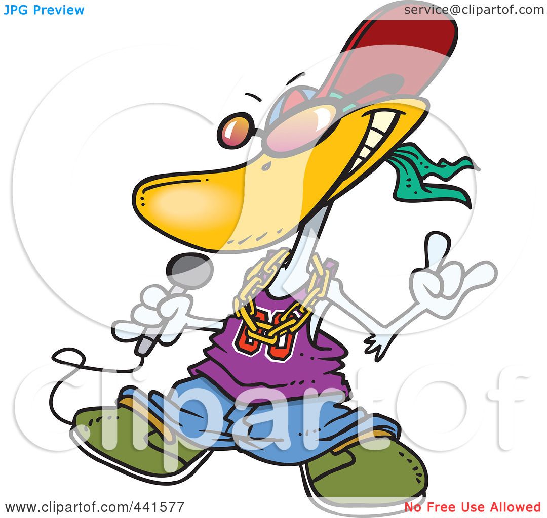 1080x1024 Royalty Free (Rf) Clip Art Illustration Of A Cartoon Duck Rapper