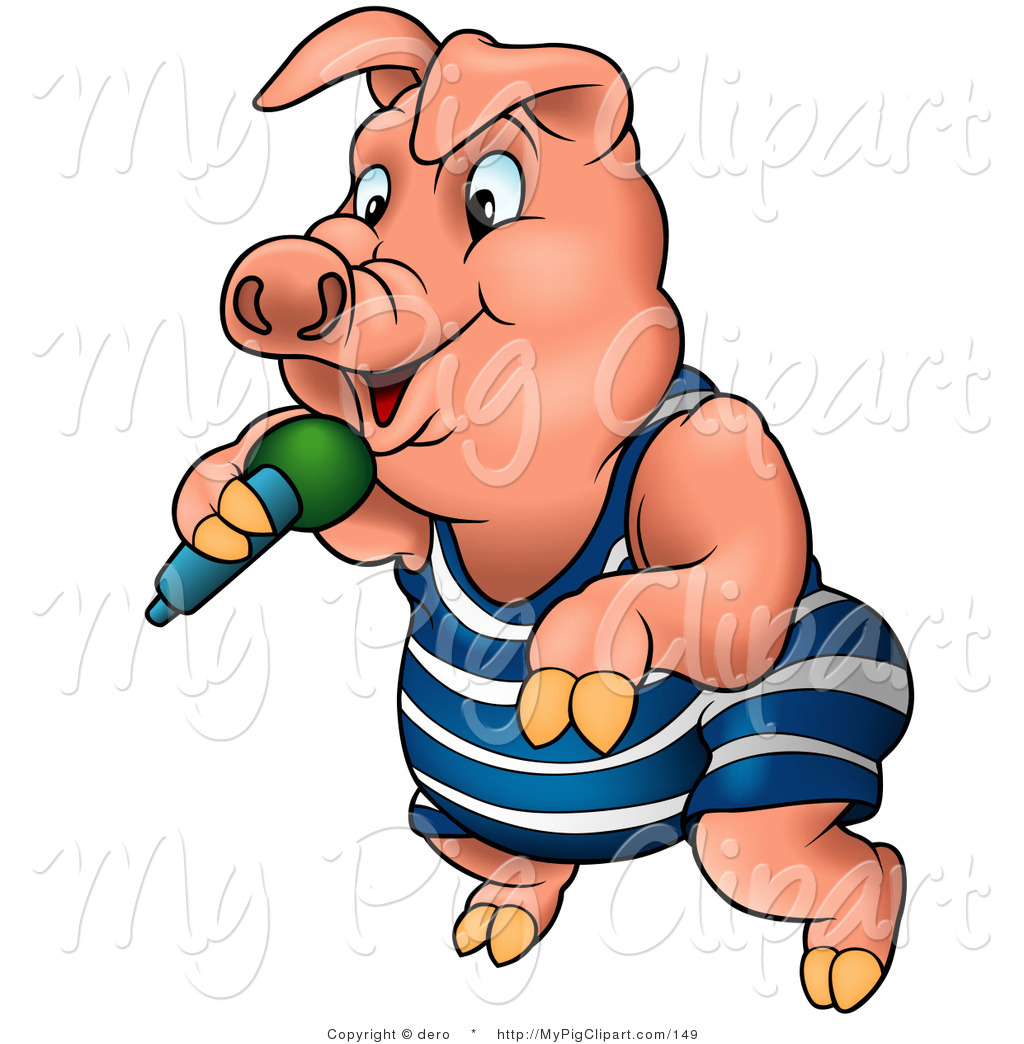 1024x1044 Swine Clipart Of Pink Pig In Clothes, Dancingnd Rapping