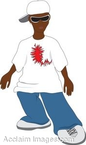 177x300 Clip Art Of A Bald African American Hip Hop Kid