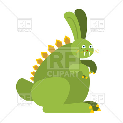 400x400 Prehistoric Rabbit Dinosaur. Raptor Hare Monster Royalty Free