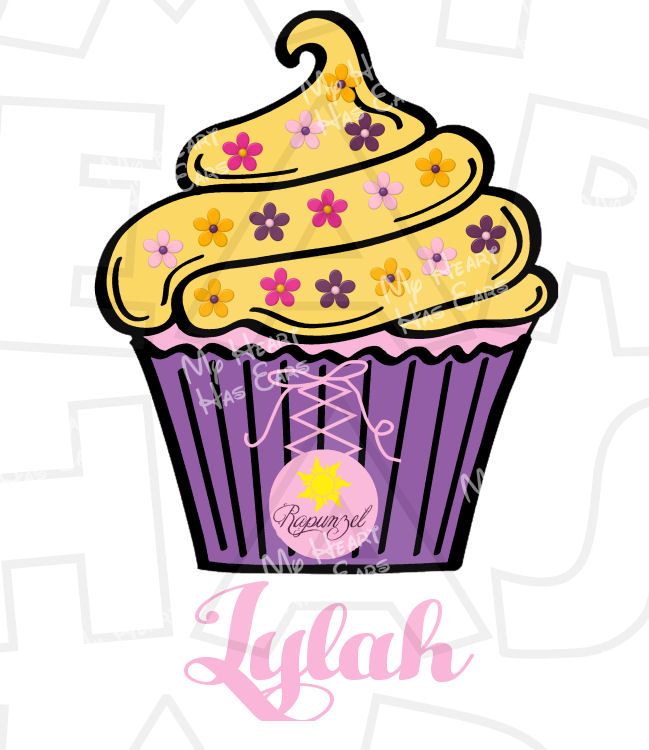 649x750 Rapunzel Tangled Cupcake Instant Download Digital Clip Art Diy