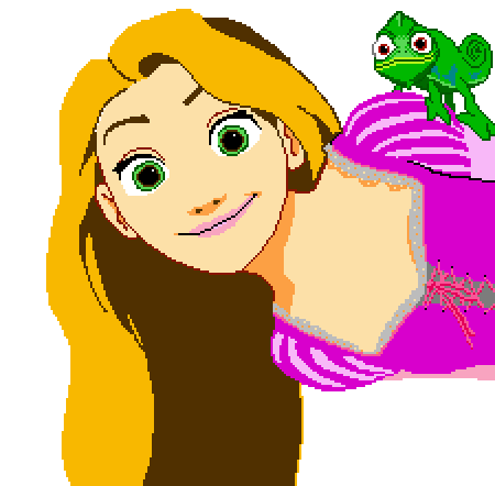 450x442 Rapunzel In Pixel Art By Dahamithefifth