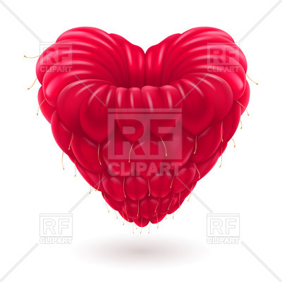 400x400 Fresh Appetizing Raspberry In The Shape Of Heart Royalty Free