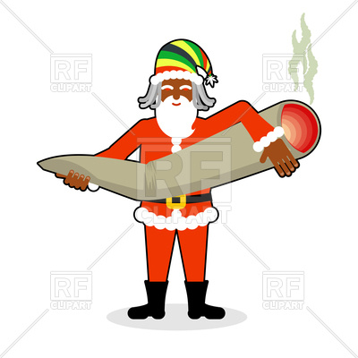400x400 Rasta Santa Claus With Great Joint Or Spliff Royalty Free Vector