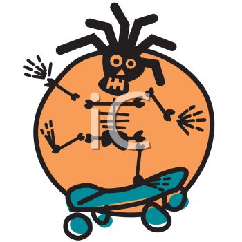 350x350 Rasta Skeleton Riding A Skateboard